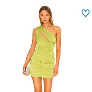 Superdown Darlene mini dress green ruched bodycon cutout party Revolve